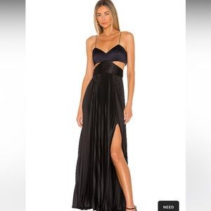 AMUR Best Seller / Elodie Gown in Navy & Black / worn once